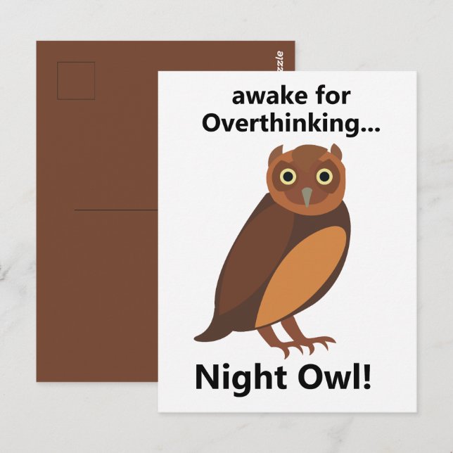 Postal Overthinking Night Owl Funny (Anverso / Reverso)