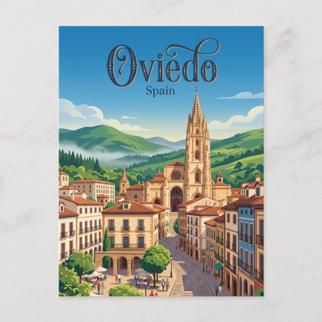 Postal Oviedo España (Anverso)