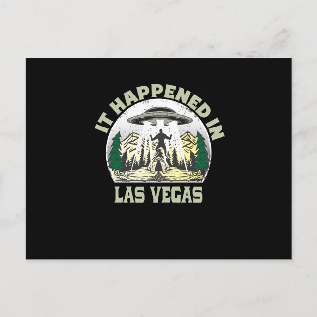 Postal OVNI alienígena En La Ciudad De Las vegas (Anverso)