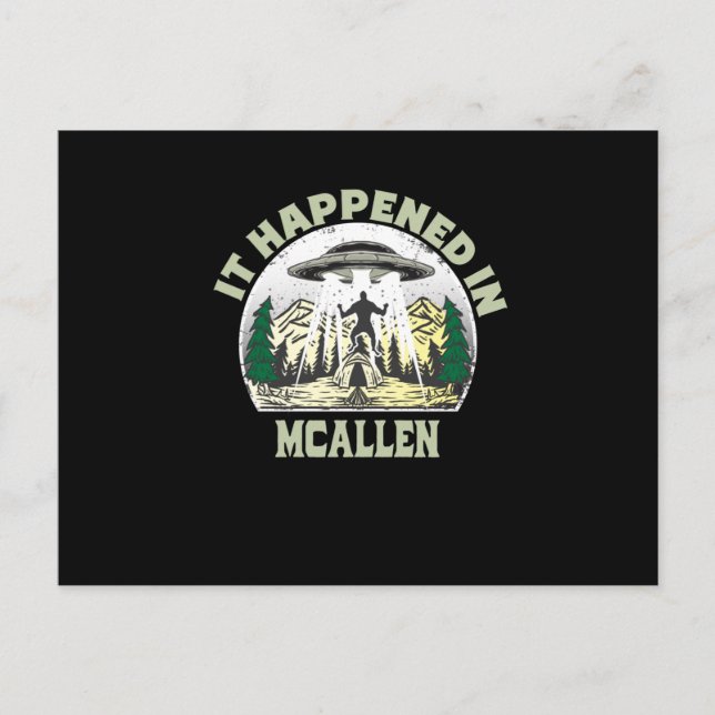 Postal OVNI alienígena En La Ciudad De McAllen (Anverso)