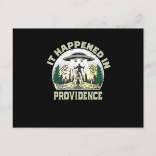 Postal OVNI alienígena en la ciudad de providencia