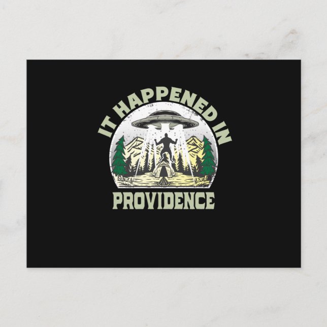 Postal OVNI alienígena en la ciudad de providencia (Anverso)