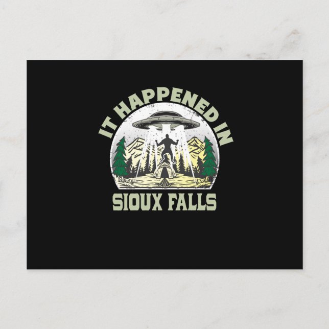 Postal OVNI alienígena en Sioux cae Ciudad (Anverso)