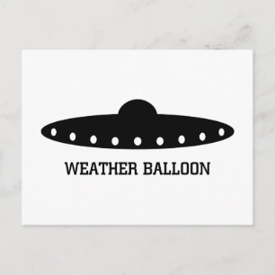 Postal OVNI de globo meteorológico
