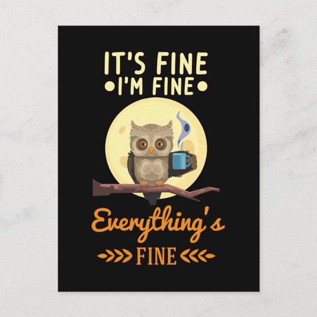 Postal Owl Coffee Morning Crazy Bird (Anverso)