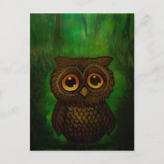 Postal Owl ojos tristes