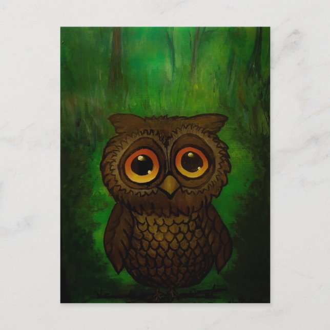 Postal Owl ojos tristes (Anverso)