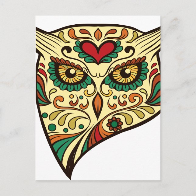 Postal Owl Sugar Skull (Anverso)