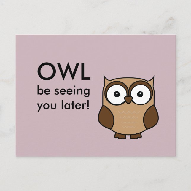 Postal Owl Te Estará Viendo Después (Anverso)