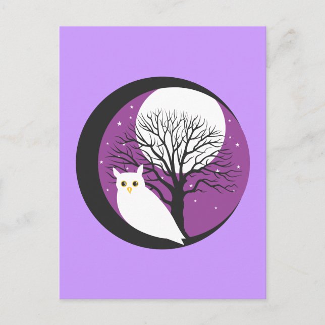 POSTAL OWL Y MOON (Anverso)