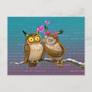 Postal Owls Kiss