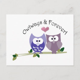 Postal Owlways y Forever! Diseño de Búho mate