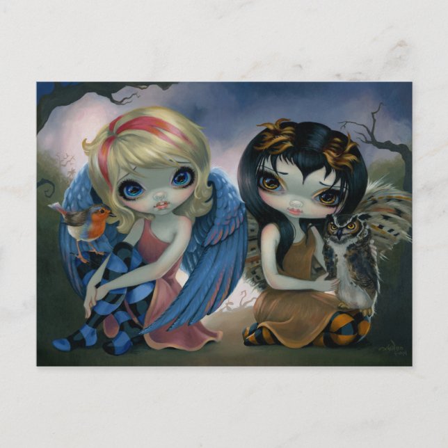 Postal "Owlyn and Robyn" (Anverso)