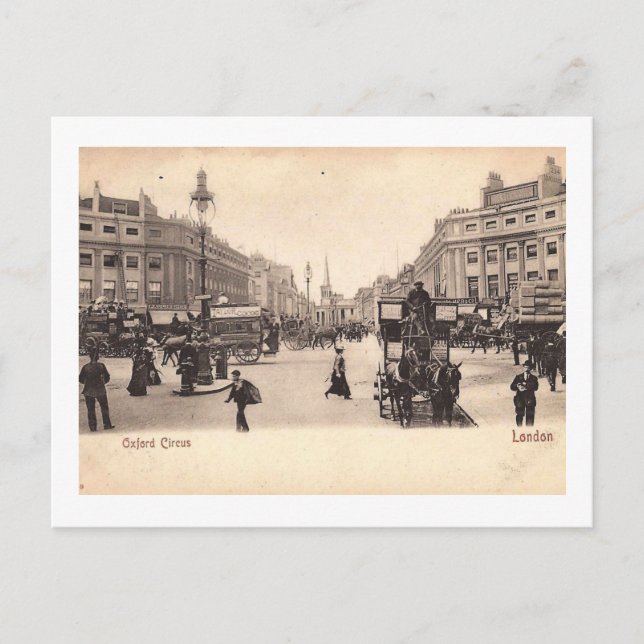 Postal Oxford Circus, Londres, Inglaterra Vintage (Anverso)