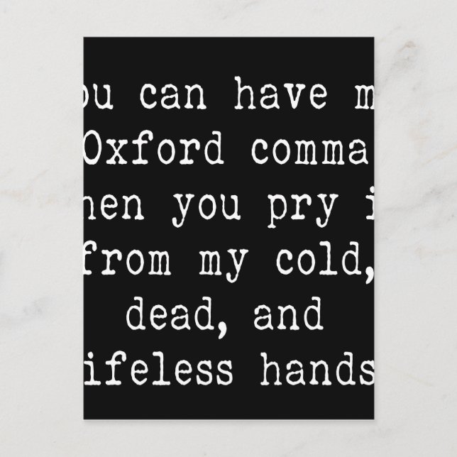 Postal Oxford Comma (Anverso)