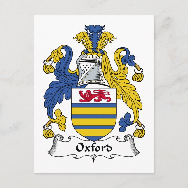 Postal Oxford Family Crest (Anverso)