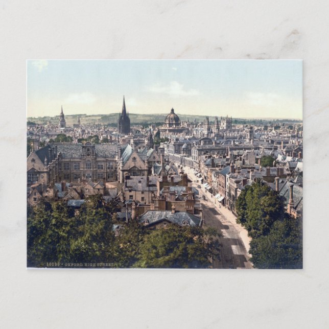 Postal Oxford High Street, Inglaterra panorámica (Anverso)