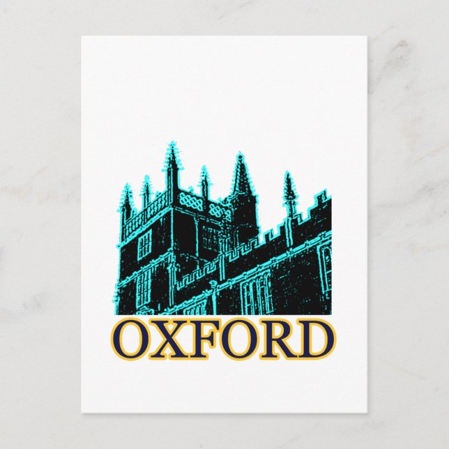 Postal Oxford Inglaterra 1986 Edificio Spirals Cyan (Anverso)