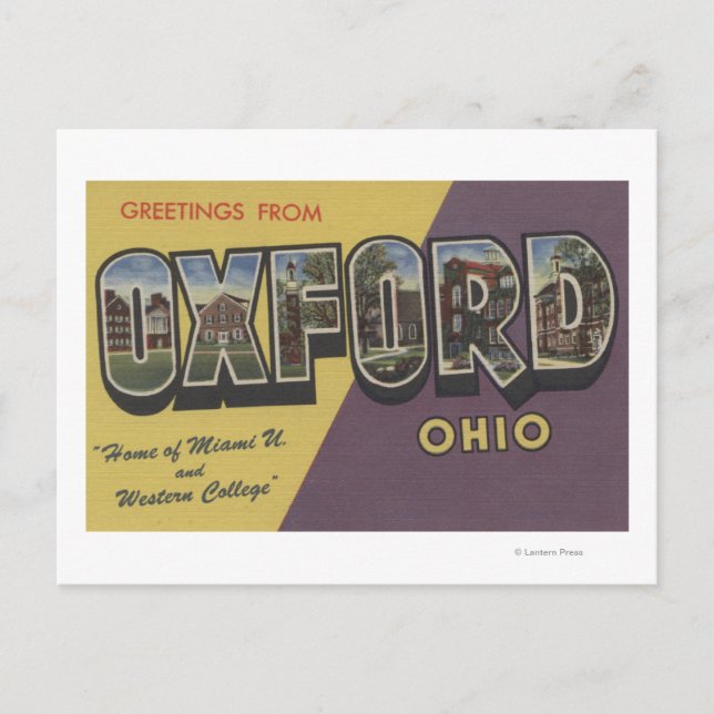 Postal Oxford, Ohio - Miami U & Western College (Anverso)