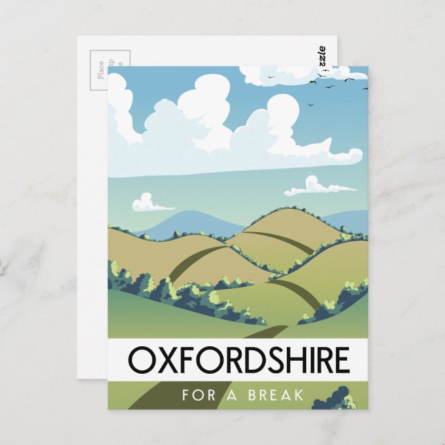 Postal Oxfordshire para unas vacaciones (Anverso / Reverso)