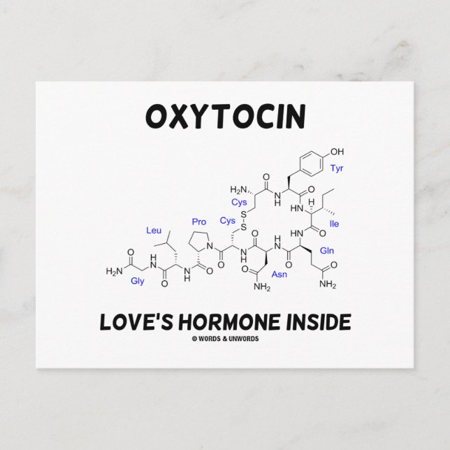 Postal Oxitocina La Hormona del Amor Dentro (Química) (Anverso)