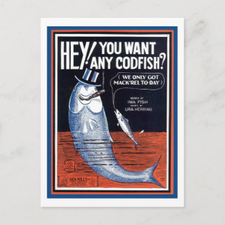Postal Oye, ¿Quieres Algún Codfish? Portada del libro son