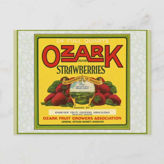 Postal Ozark Strawberries (Anverso)