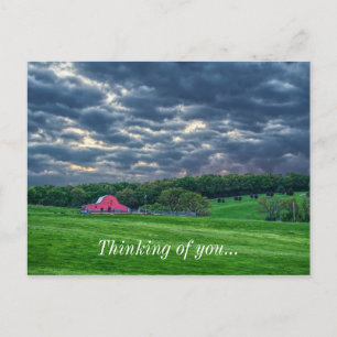 Postal Ozarks Cloudy Farm Sunset Pensando En Ti