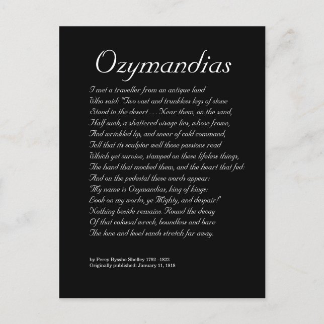 Postal Ozymandias (Anverso)