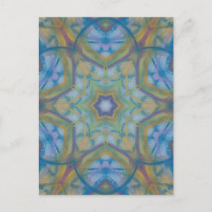 Postal P35C Arte de Mandala Abstracto Colorido Único