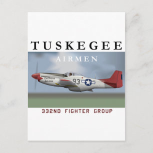 Postal P51D Red Tail fighter volado por Tuskegee Airmen