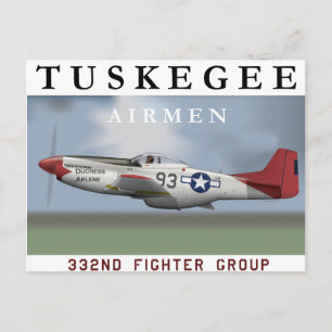 Postal P51D Red Tail fighter volado por Tuskegee Airmen