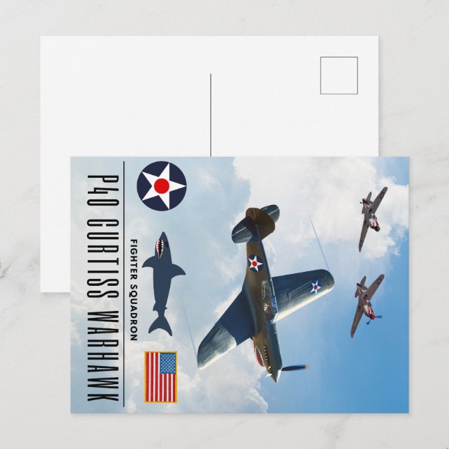 POSTAL P-40 CURTISS WARHAWK FIGHTER SQUADRON (Anverso / Reverso)