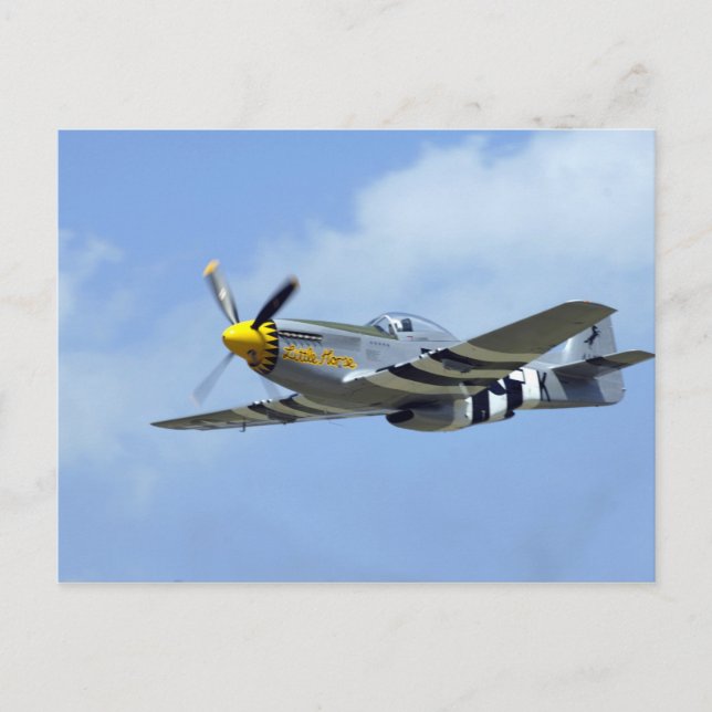 Postal P-51D Mustang, pequeño caballo (Anverso)