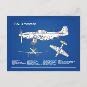 Postal P-51D Mustang - Plano aéreo ABD