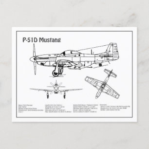 Postal P-51D Mustang - Plano aéreo BD
