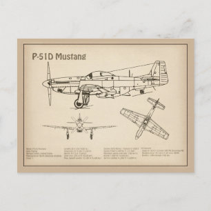 Postal P-51D Mustang - Plano aéreo SD