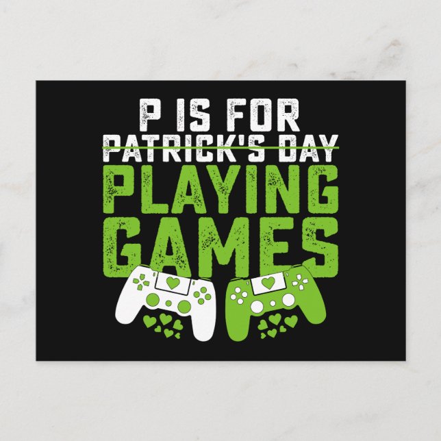 Postal P es para jugar juegos de azar St Patrick's (Anverso)