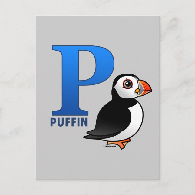 Postal P es para Puffin (Anverso)