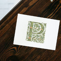 P Monograma Floral Ornate Frondoso