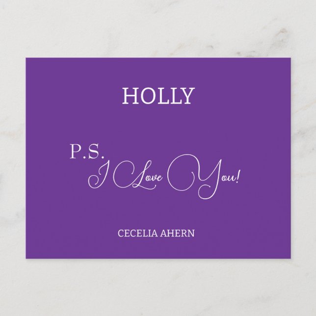 Postal P.S. I Love You personalizado (Anverso)