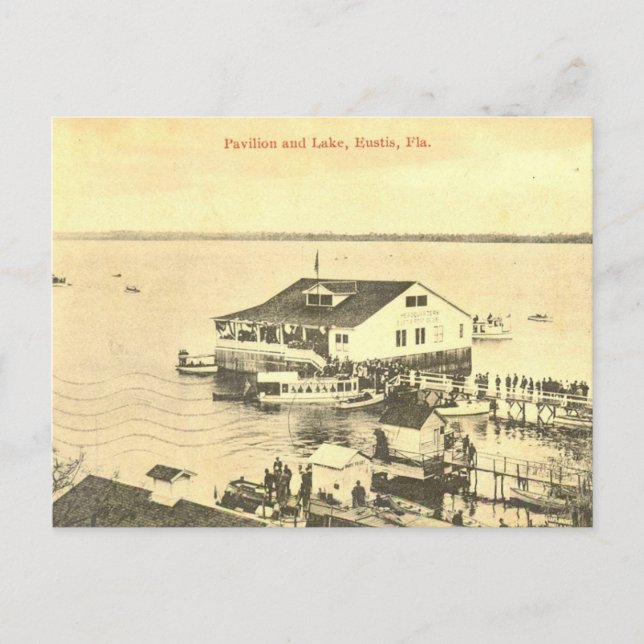 Postal Pabellón del Lago Eustis, Plorida, 1908 (Anverso)