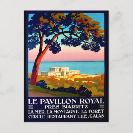 Postal Pabellón Real, Riviera francesa, costa, vintage