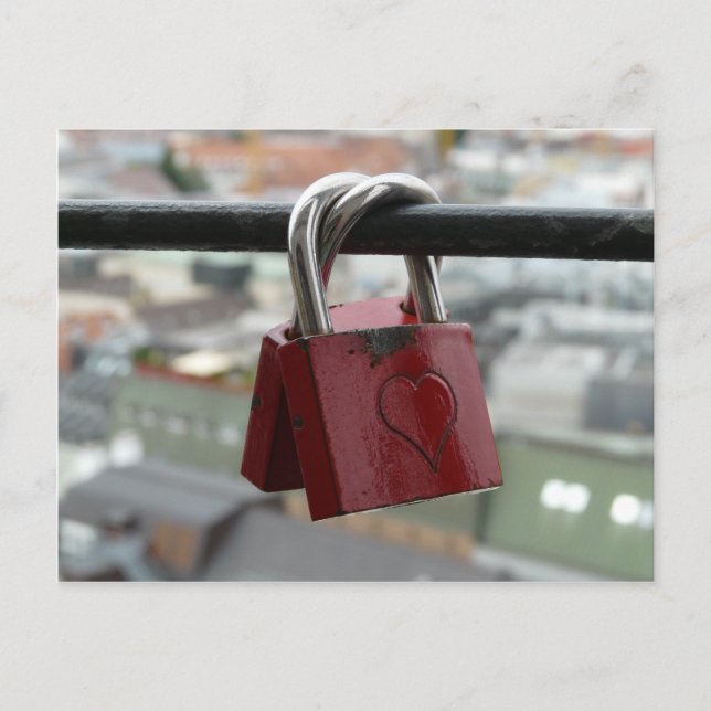 Postal Pabellones rojos del corazón del amor (Anverso)