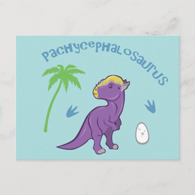 Postal Pachycephalosaurio Cute (Anverso)