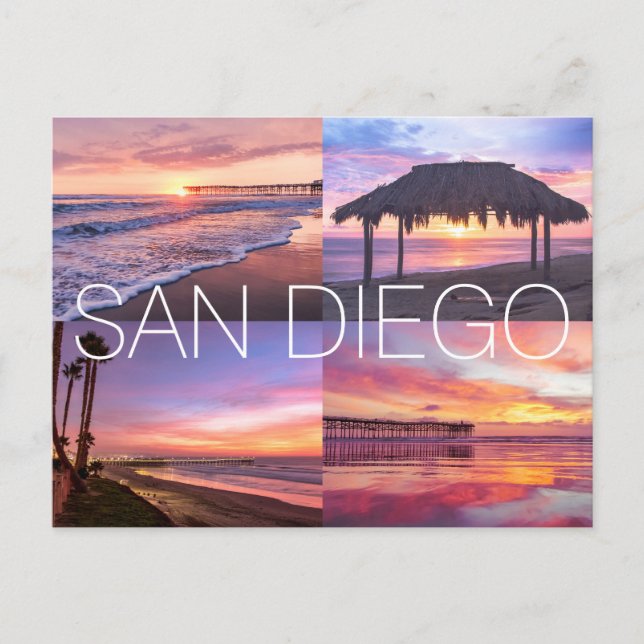 Postal Pacific Beach Windansea Ocean Sunset San Diego (Anverso)
