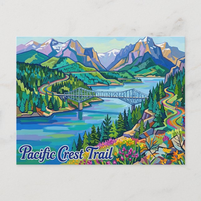 Postal Pacific Crest Trail, Cascade Locks Oregón (Anverso)