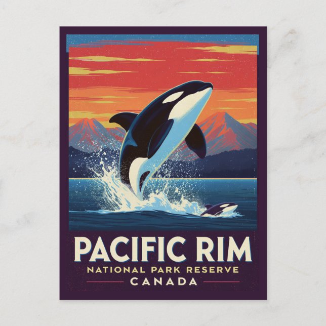 Postal Pacific Rim National Park Orca Breaching (Anverso)