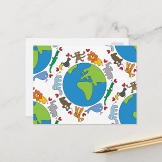 Postal Pacíficos Personalizados De Animales Cutetos En To