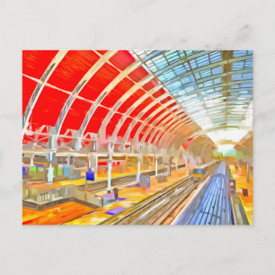 Postal Paddington Station London Pop Art Postcard